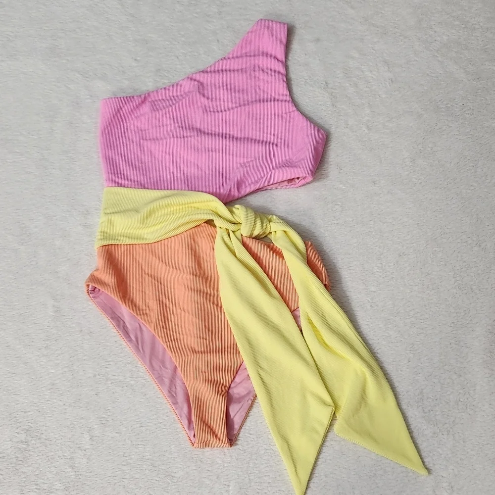 New!Beach Riot Carlie Fruity Colorblock One Piece Swimsuit - Picture 6 of 13